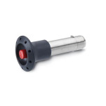Pasadores de liberación rápida de plástico, con vástago de acero inoxidable, con bloqueo axial (trinquete)
