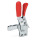 GN 810.4 Abrazaderas de palanca de sujeción de actuación vertical de acero, con gancho de seguridad, con base de montaje vertical Tipo: BL - Versión de barra en U, con dos arandelas bridadas