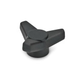 Technopolymer Plastic Three-Lobed Knobs, with Tapped or Plain Bore Insert
