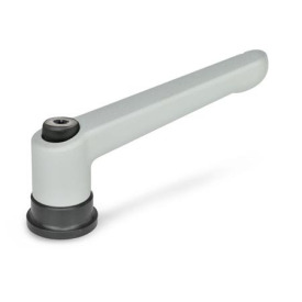 GN 300.4 Zinc Die-Cast Adjustable Levers, with Increased Clamping Force, Tapped Type, with Steel Components Color: SR - Silver, RAL 9006, textured finish