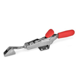 GN 850.2 Stainless Steel Latch Type Toggle Clamps, with Safety Hook, with Horizontal Mounting Base Type: TU - With draw axle, with catch, with J-hook latch bolt<br />Material: NI - Stainless steel