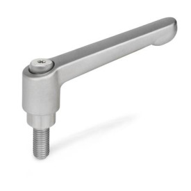 GN 300.5 Stainless Steel Adjustable Levers, Matte Shot-Blasted Finish, Threaded Stud Type Type: IS - With internal Torx® drive