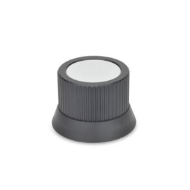 GN 726.2 Aluminum Knurled Control Knobs, Plain Bore or Collet Type Type: B - Neutral, without indicator point or scale<br />Identification no.: 2 - With collet