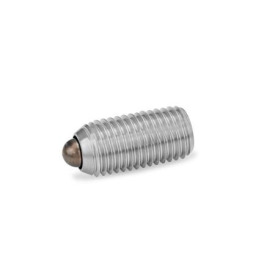 GN 615.4 Posicionadores de muelle de acero / acero inoxidable, con vástago de punta, con hexágono interno Tipo: BN - Acero inoxidable, carga de muelle estándar