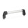 GN 667 Aluminum / Stainless Steel Tubular Grip Handles, Plastic End Pieces, Mounting from the Operator's Side Finish: EL - Anodized finish, natural color