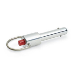 GN 214.2 Pasadores de liberación rápida de acero inoxidable, con vástago de acero, con bloqueo axial (trinquete) 