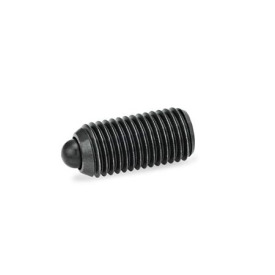 GN 615.4 Posicionadores de muelle de acero / acero inoxidable, con vástago de punta, con hexágono interno Tipo: B - Acero, carga de muelle estándar