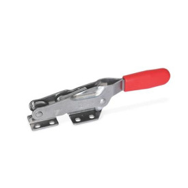 GN 850.1 Stainless Steel Latch Type Toggle Clamps, with Horizontal Mounting Base Type: T - With draw axle, with catch<br />Material: NI - Stainless steel