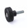 EN 534 Technopolymer Plastic Diamond Cut Knurled Knobs, with Steel Threaded Stud, with Colored Cap Cover cap color: DGR - Gray, RAL 7035, matte finish