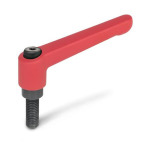 Zinc Die-Cast Adjustable Levers, Threaded Stud Type, with Blackened Steel Components