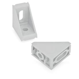 EN 561 Plastic Mounting Angle Brackets, Type B and C Type: C - 1 x slotted hole b<sub>2</sub>, without guide steps, 1 x bore d, with guide steps<br />Identification no.: 1 - Without cover cap